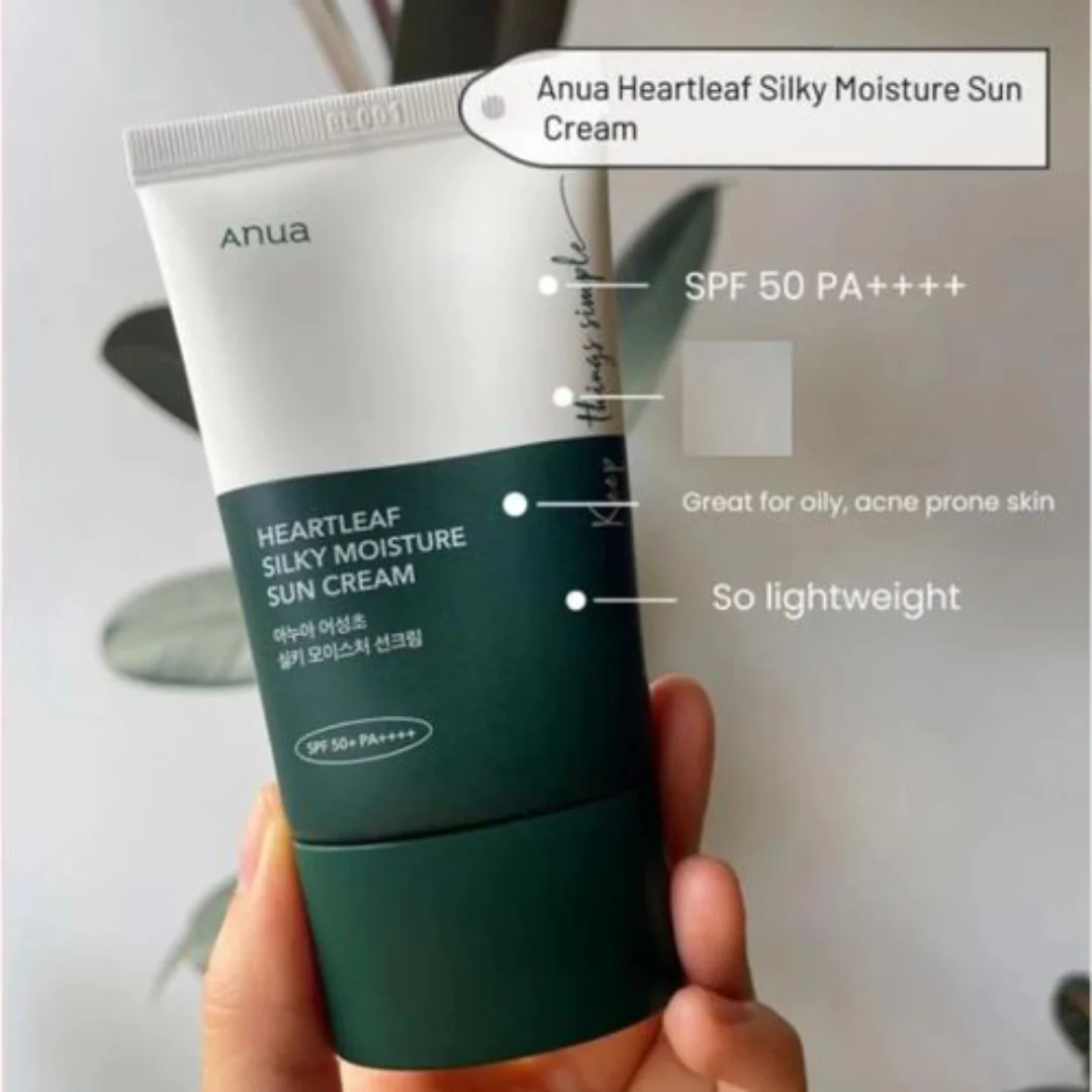 ANUA - Heartleaf Silky Moisture Sun Cream SPF 50+ PA++++ - Image 3