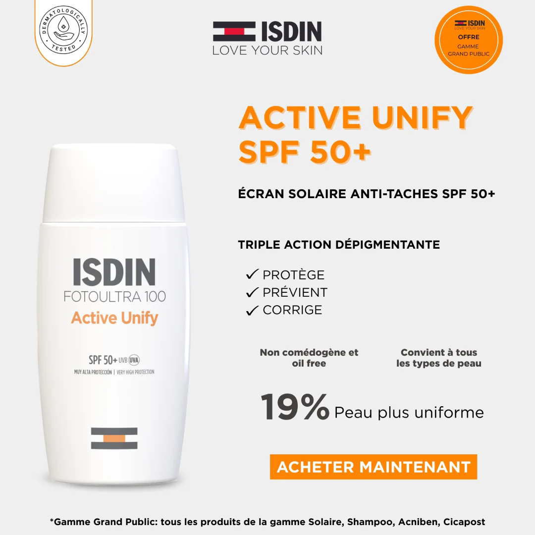 ISDIN FotoUltra 100 Active Unify Dépigmentant Spf50+ | 50 ML - Image 4